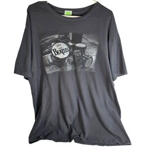 Vintage The Beatles Drum Kit Graphic T Shirt Mens Large Gray 2014 Apple‎ Corps